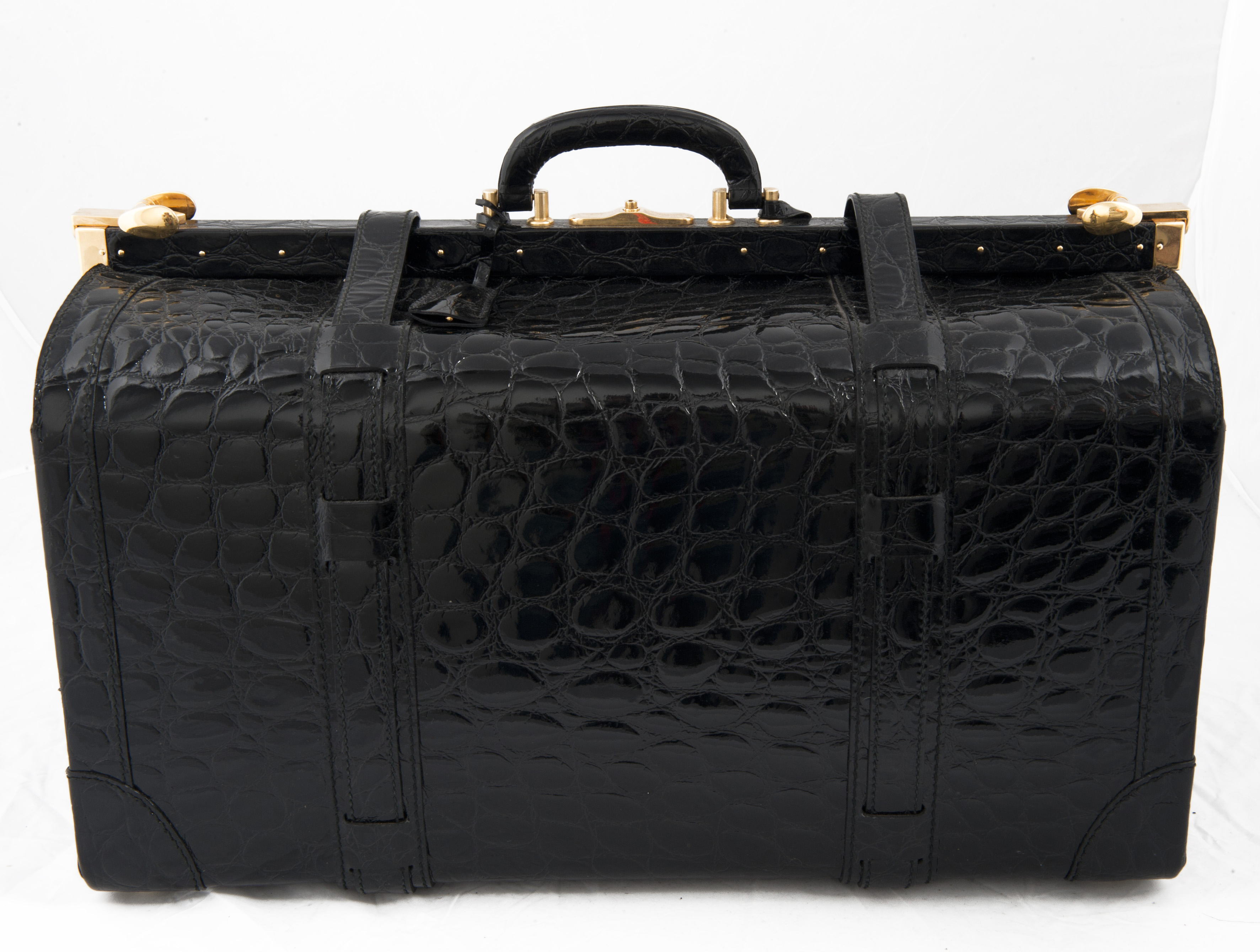 Black embossed gladstone suitcase | Vintage Shop in Mykonos
